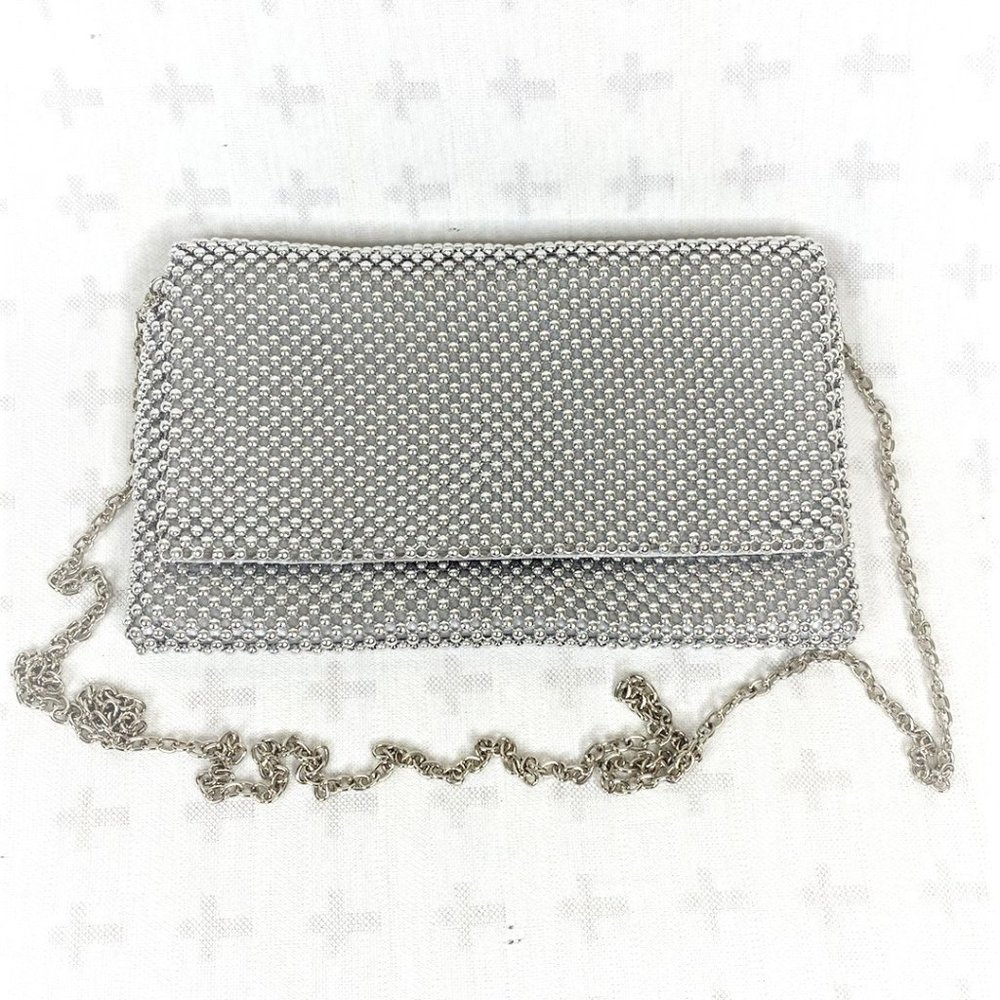 I.N.C. International Concepts Prudence Beaded Fold-over/Crossbody Bag, Silver